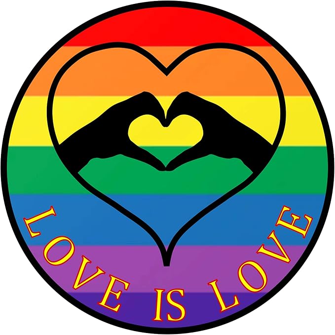 彩虹旗爱就是爱保险杠贴纸 - *骄傲月 lgbt 心形圈高级乙烯基贴纸 7.